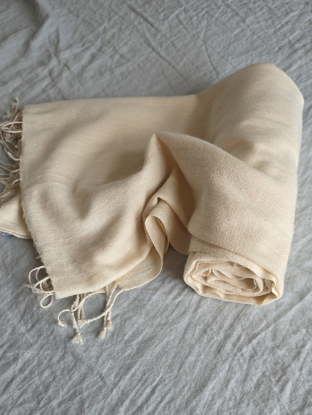 ANICHINI by Diviya Luxury Wrap | Handwoven Endi Silk & Pashmina Shawl | Ivory